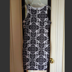 Honey and Rosie Fitted Black and White Dress